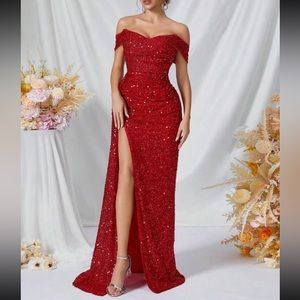 Red Sequin Formal Dress